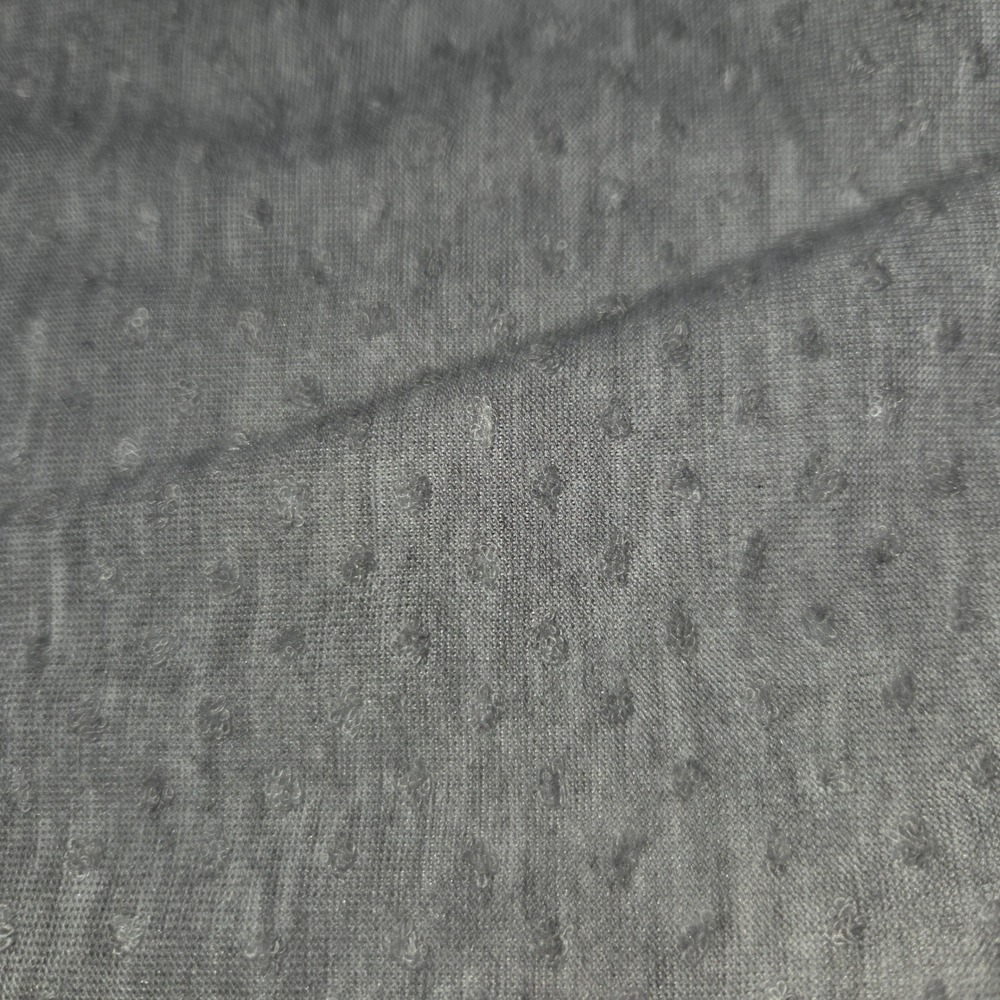 NEW BYT 58"W AST Knit Swiss Dot Textured Solid Fabric Gray By The Yard